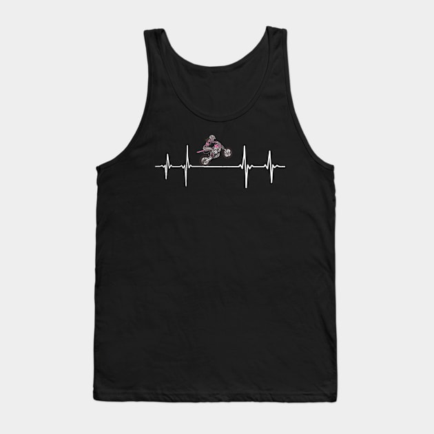 Motocross Girl Heartbeat Love Pulse Tank Top by Shirtbubble